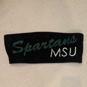 PINK Victoria's Secret Black Bandeau with Green and White Print